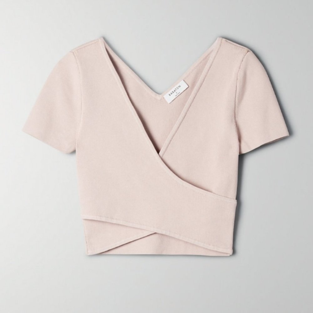 Aritzia Babaton Sculpt Knit Cross-Front Top